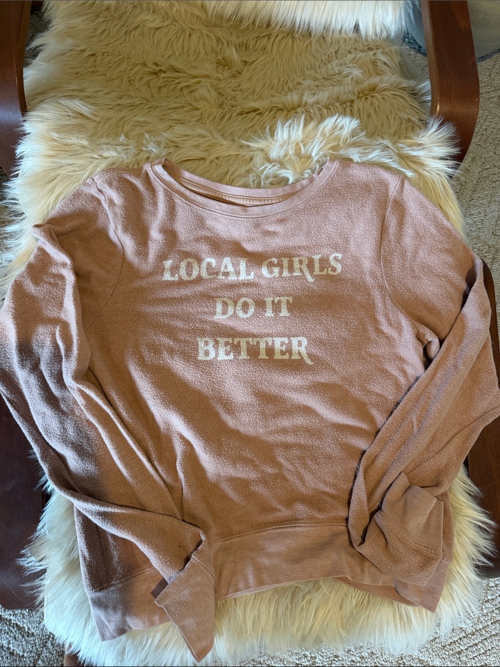 MATE the Label Dusty Rose "Local Girls Do It Better" Pullover Sweatshirt